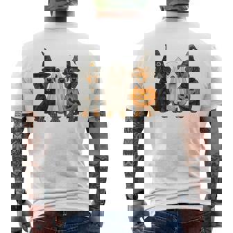 Dachshund Halloween Wiener Dog Pumpkin Weenie Witch Men's T-shirt Back Print - Thegiftio