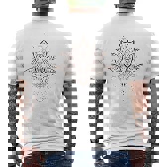 Damen Lotus Blume Mit Yoga Mehndi Omymbol Geschenk Für Fitness T-Shirt mit Rückendruck - Geschenkecke