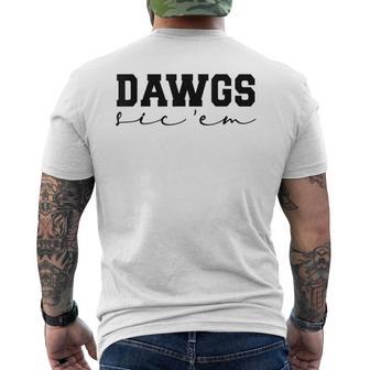 Dawgs Sic Em Go Dawgs Bulldog School Sports Name Men's T-shirt Back Print - Thegiftio UK