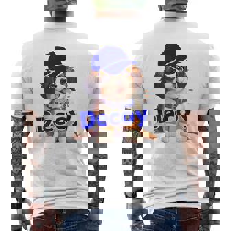 Decoy 愛犬 子犬 デコピン Decoy Kooikerhondje Puppy メンズTシャツ バックプリント - Kawaiitshirt