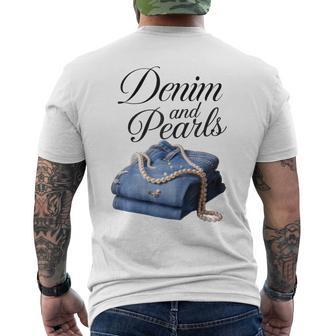 Denim And Pearls For Ladies 2025 Denim With Pearls Jeans Men's T-shirt Back Print - Thegiftio UK