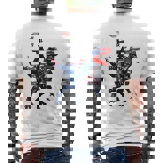 Dino Abraham Lincoln 4Th Of July Boys American Flag メンズTシャツ バックプリント - Kawaiitshirt