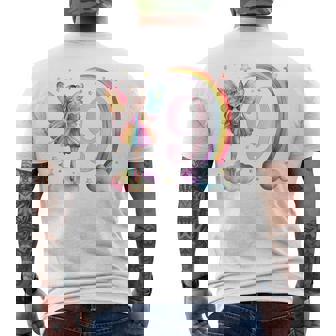 Diseño De Hadas Arcoíris Para Cumpleaños Número 9 Para Niñas Camiseta Hombre Estampado Espalda - Regaloses
