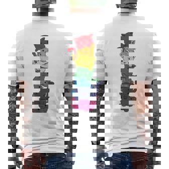 Divertido Gato Lgbt Pila Arco Iris Orgullo Gay Para El Amante De Camiseta Hombre Estampado Espalda - Regaloses