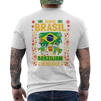 Drapeau Du Brésil Pour Homme Idée De Tenue Pour Homme Drapeau Du Brésil Et Du Brésil T-shirt imprimé au dos - Cadeauxyz