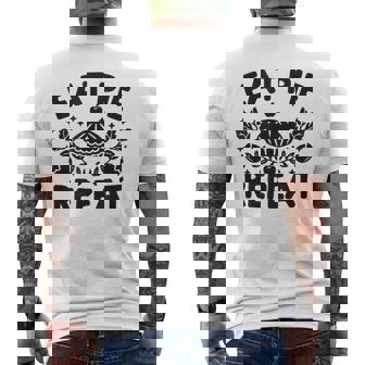 Eat Pie Repeat 面白い感謝祭のユーモア メンズTシャツ バックプリント - Kawaiitshirt