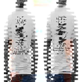 Está Bien Estoy Bien Todo Está Bien Divertido Gato Negro Gatito In Mangas Camiseta Hombre Estampado Espalda - Regaloses