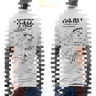 F-15 イーグル戦闘機 ジェット仕様 軍用飛行機 F15 イーグル メンズTシャツ バックプリント - Kawaiitshirt