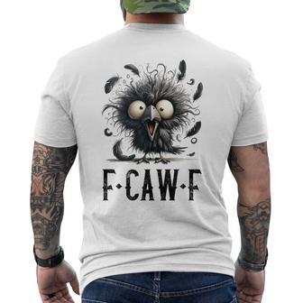 F-Caw-F Black Crow Black Bird Crow F-Caw-F Men's T-shirt Back Print - Thegiftio UK