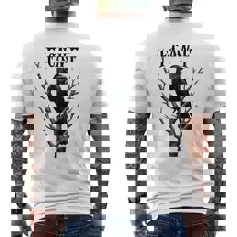 F-Caw-F Black Crow Bird Lovers Men's T-shirt Back Print - Monsterry