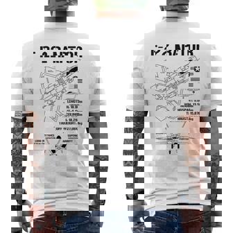 F22 ラプター戦闘機 ジェット仕様 軍用飛行機 F22 ラプター メンズTシャツ バックプリント - Kawaiitshirt