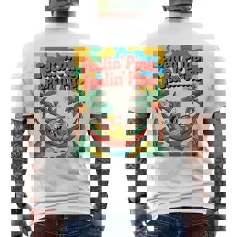 Feelin' Pine Feelin' Fine パイナップル トロピカル ビーチ 楽しい メンズTシャツ バックプリント - Kawaiitshirt