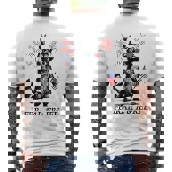 Feral & Free Patriotic Racoon Feral And Free 4Th July Men's T-shirt Back Print - Thegiftio