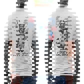 Feral And Free Raccoon Feral But Free 4Th Of July Men's T-shirt Back Print | Mazezy