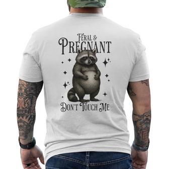 Feral And Pregnant Raccoon Pregnancy Men's T-shirt Back Print - Thegiftio UK