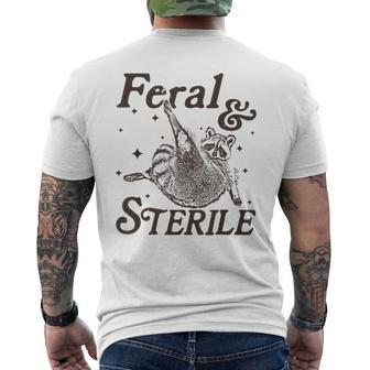 Feral And Sterile Hysterectomy Humor Raccoon Meme Men's T-shirt Back Print - Thegiftio UK