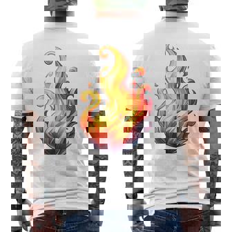Fire Element Flameのグラフィックアート。あらゆる年齢の方に。 メンズTシャツ バックプリント - Kawaiitshirt