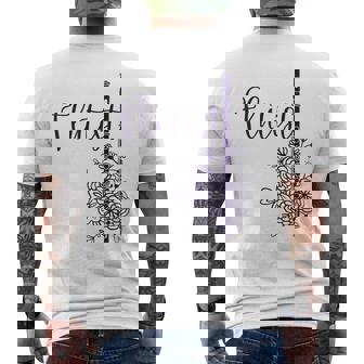 Flutisst Jolie Flûte Et Fleurs Joueur De Flûte T-shirt imprimé au dos - Cadeauxyz