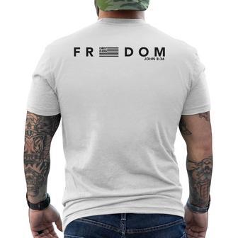 Freedom American Flag Christ Is King Sets You Free Men's T-shirt Back Print | Mazezy