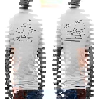 French Bulldog Frenchie Yoga フレンチブルドッグヨガ メンズTシャツ バックプリント - Kawaiitshirt