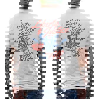 4Th July Land Of The Free Liberty And Justice For All Men's T-shirt Back Print | Mazezy