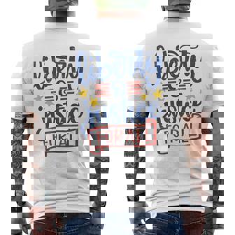 4Th Of July Retro Liberty And Justice For All Men's T-shirt Back Print - Monsterry