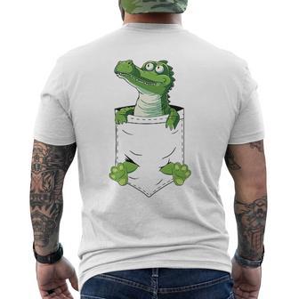 Alligator Lover Pet Cute Florida Alligator In A Pocket Men's T-shirt Back Print - Thegiftio UK