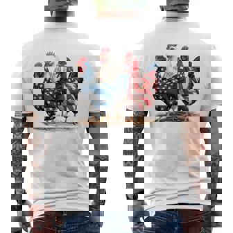 American Flag Rooster Independence Day 4Th Of July Men Men's T-shirt Back Print - Thegiftio