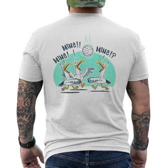 Bird Playing Volleyball Men's T-shirt Back Print - Thegiftio UK