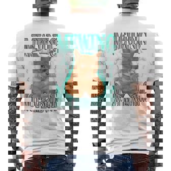 Cat Meme Mewing Looksmax Meowing Cat Tendance T-shirt imprimé au dos - Cadeauxyz