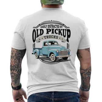 Easily Distracted By Old Pickup Trucks Classic Men's T-shirt Back Print - Thegiftio UK