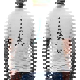 Europe ロンドン ブリテン エッフェル塔 パリ フランス メンズTシャツ バックプリント - Kawaiitshirt