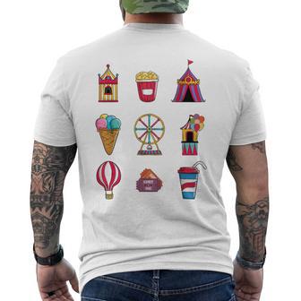 State Fair With Ice Cream Ferris Wheel And Circus Tent Men's T-shirt Back Print - Thegiftio UK