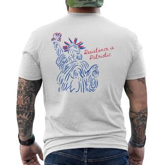 Vintage Resistance Is Patriotic Happy 4Th Of July Men's T-shirt Back Print - Thegiftio UK