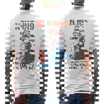G Washington 4Th Of July No Kings Since 1776 Men's T-shirt Back Print - Thegiftio UK