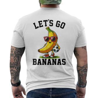 Lets Go Bananas Vintage Banana Playing Soccer Lover Player Men's T-shirt Back Print - Thegiftio UK