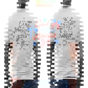 God Bless America コケットボウ 7月4日 キリスト教の愛国心 メンズTシャツ バックプリント - Kawaiitshirt