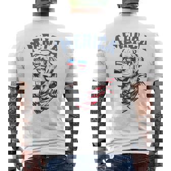 Golden Retriever 4Th Of July Merica Usa Sunglasses Men's T-shirt Back Print - Monsterry