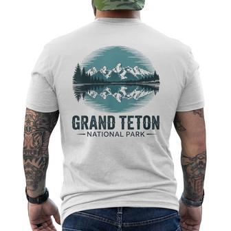 Grand Teton National Park Retro Outdoor Us National Park Men's T-shirt Back Print - Thegiftio UK