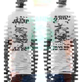 Grandpa Mows Best Best Lawn Mowing Mowing Gardener Father's Men's T-shirt Back Print - Thegiftio
