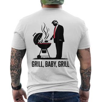 Grill Baby Grill Trump Silhouette 4Th Of July Bbq Men's T-shirt Back Print - Thegiftio UK
