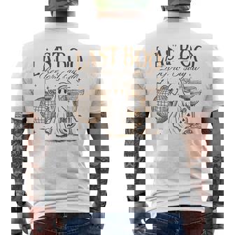 Halloween Bachelorette Bride To Be Last Boo Before I Say Do Men's T-shirt Back Print - Seseable