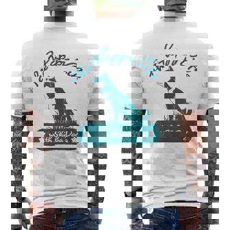 The Happy Life Withhiba Dog かわいい柴犬 黒柴 赤柴 メンズTシャツ バックプリント - Kawaiitshirt