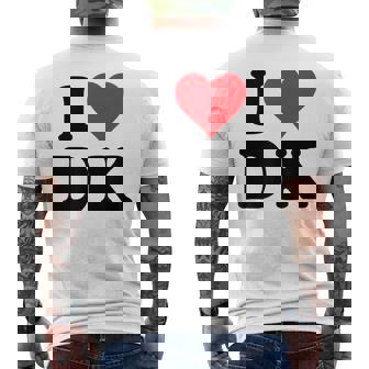 I Heart Dk Initials I Love DK First And Last Name D K メンズTシャツ バックプリント - Kawaiitshirt