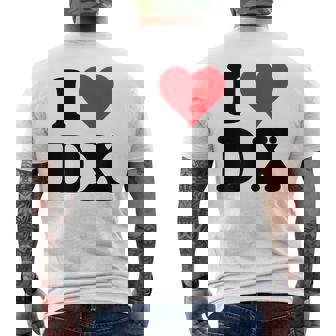 I Heart Dx Initials I Love DX First And Last Name D X メンズTシャツ バックプリント - Kawaiitshirt