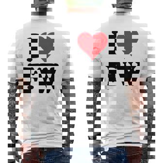 I Heart Fw Initials I Love FW First And Last Name F W メンズTシャツ バックプリント - Kawaiitshirt