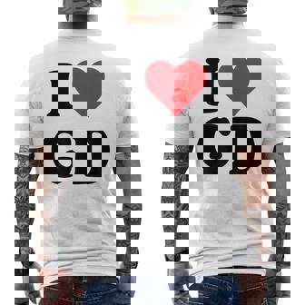 I Heart Gd Initials I Love GD First And Last Name G D メンズTシャツ バックプリント - Kawaiitshirt