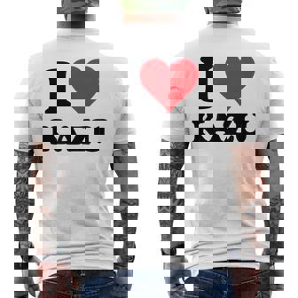 I Heart Kazu 名 I Love パーソナライズ メンズTシャツ バックプリント - Kawaiitshirt