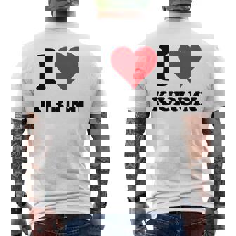 I Heart Kurumi ファーストネーム I Love パーソナライズ メンズTシャツ バックプリント - Kawaiitshirt