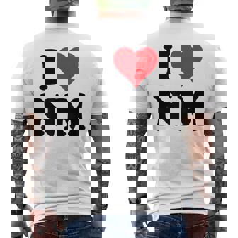 I Heart Nm Initials I Love NM First And Last Name N M メンズTシャツ バックプリント - Kawaiitshirt